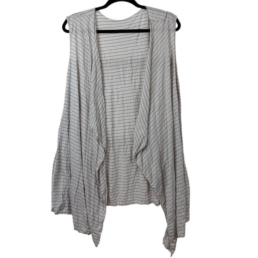 NWT Comfy USA Tan Black Stripe Sleeveless Flow Vest Size 2X
